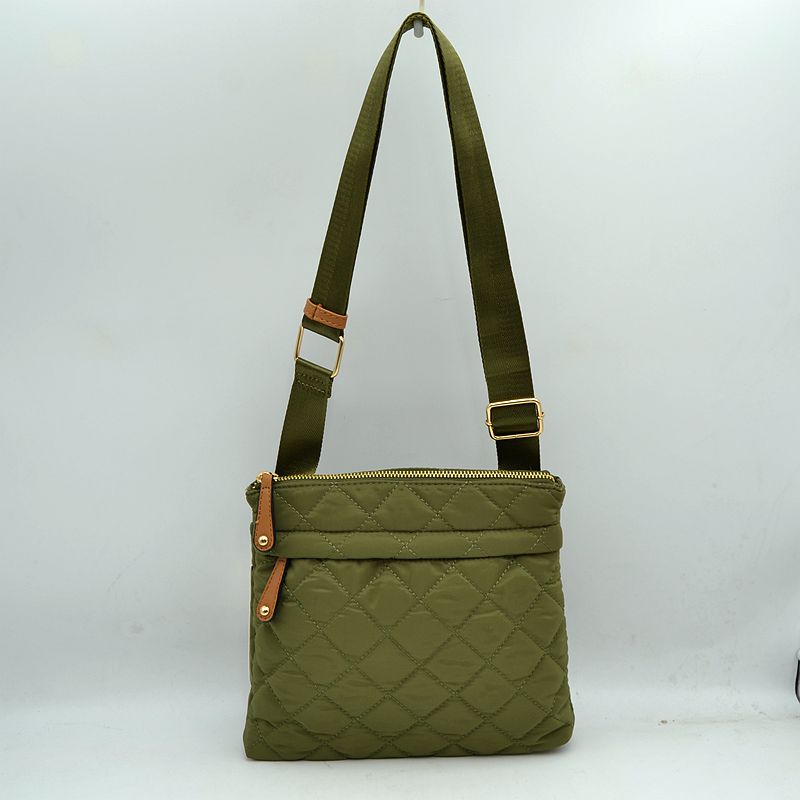 Quilted Crossbody Messenger Bag with Adjustable Strap
