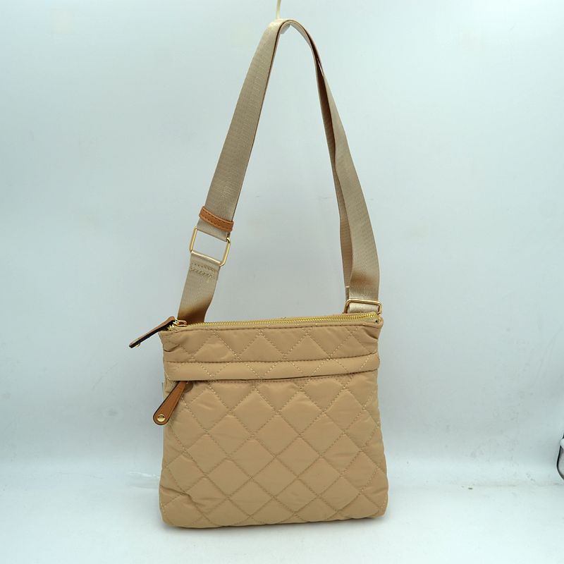 Quilted Crossbody Messenger Bag with Adjustable Strap