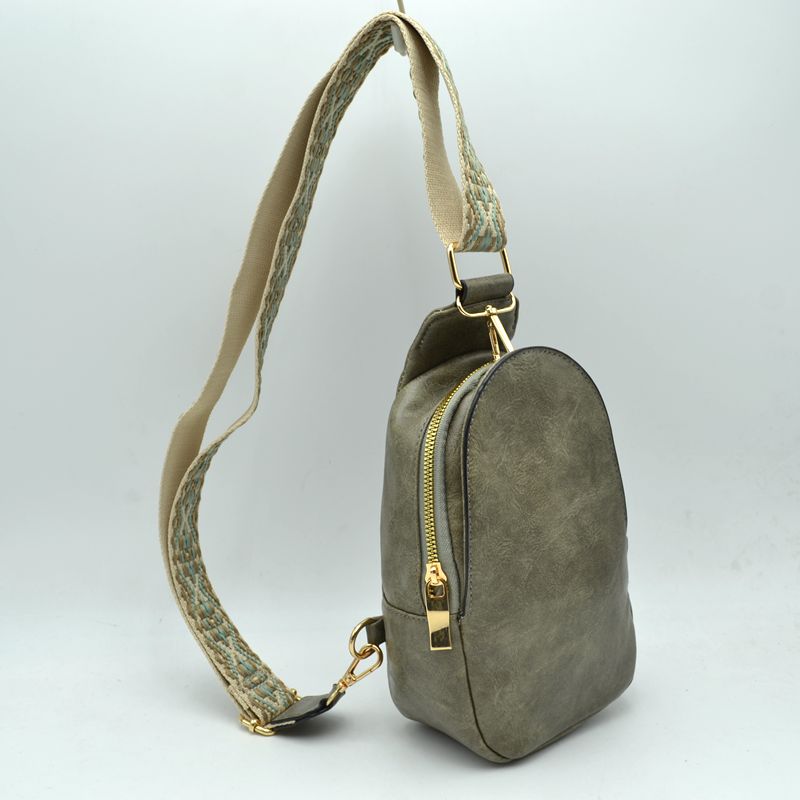 Sling Backpack with Patterned Wide Shoulder Strap