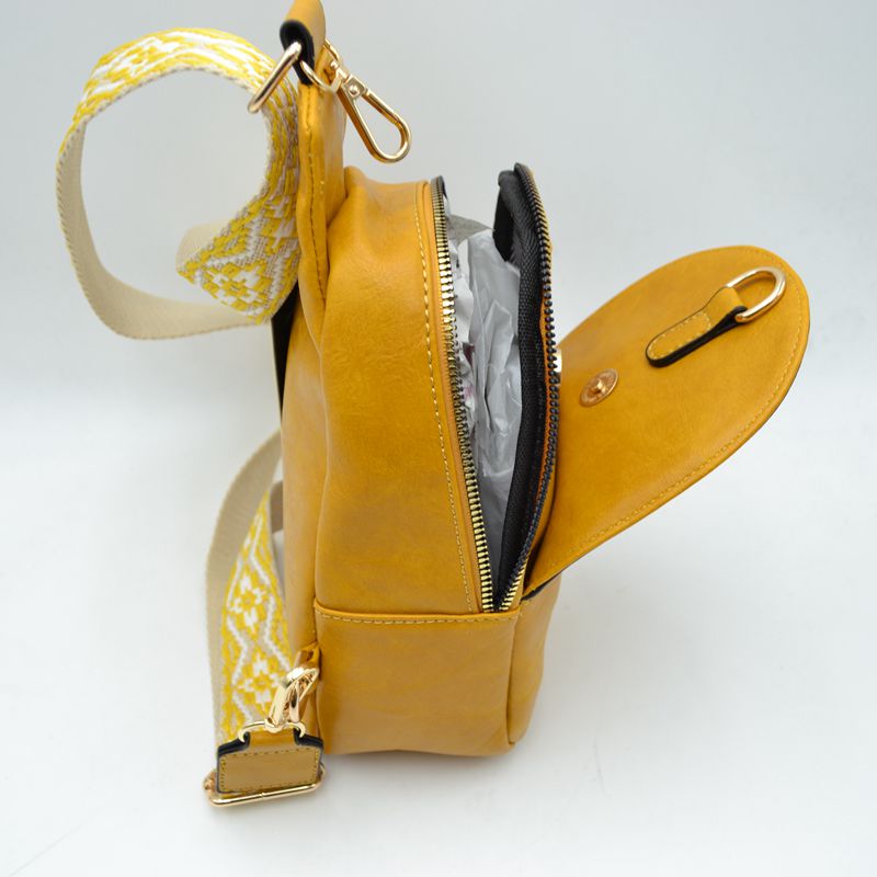 Sling Backpack with Patterned Wide Shoulder Strap
