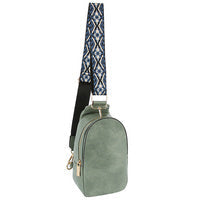 Sling Backpack with Patterned Wide Shoulder Strap