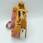 Minimalist Curved Crossbody Bag with Patterned Guitar Strap
