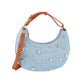 Studded Crescent Shoulder Bag with Adjustable Top Handle