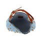 Studded Crescent Shoulder Bag with Adjustable Top Handle