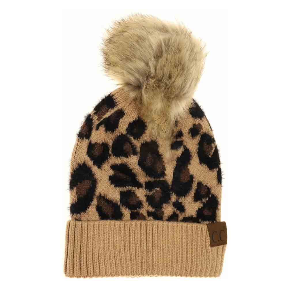 Leopard Pom C.C Beanie