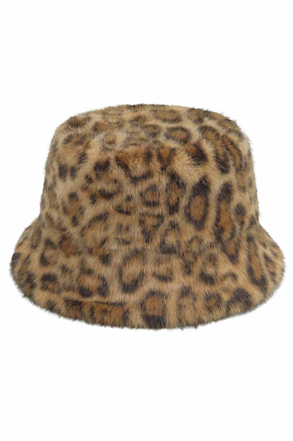 C.C Leopard Pattern Fur Winter Bucket Hat