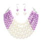 Chunky Multi Strand Pearl Bib Necklace