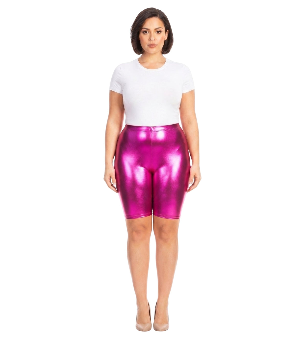 Sakkas Pantalones Cortos de Ciclismo Metálicos Brillantes Elásticos Unisex para Mujer - Hecho en EE. UU.