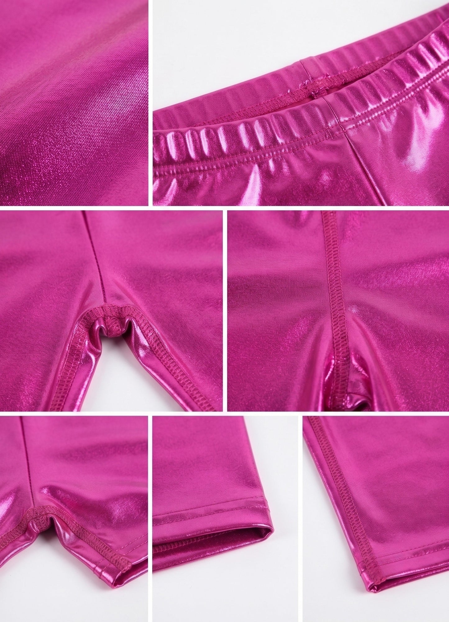 Sakkas Pantalones Cortos de Ciclismo Metálicos Brillantes Elásticos Unisex para Mujer - Hecho en EE. UU.