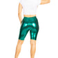 Sakkas Pantalones Cortos de Ciclismo Metálicos Brillantes Elásticos Unisex para Mujer - Hecho en EE. UU.