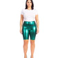 Sakkas Pantalones Cortos de Ciclismo Metálicos Brillantes Elásticos Unisex para Mujer - Hecho en EE. UU.