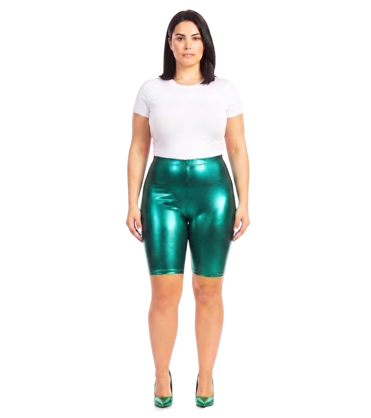Sakkas Pantalones Cortos de Ciclismo Metálicos Brillantes Elásticos Unisex para Mujer - Hecho en EE. UU.