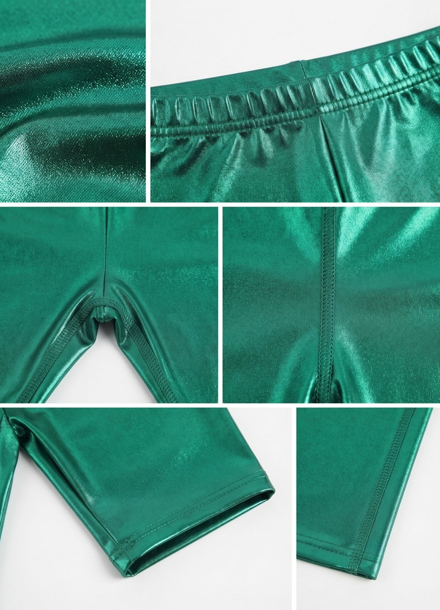 Sakkas Pantalones Cortos de Ciclismo Metálicos Brillantes Elásticos Unisex para Mujer - Hecho en EE. UU.