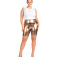 Sakkas Pantalones Cortos de Ciclismo Metálicos Brillantes Elásticos Unisex para Mujer - Hecho en EE. UU.
