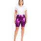 Sakkas Pantalones Cortos de Ciclismo Metálicos Brillantes Elásticos Unisex para Mujer - Hecho en EE. UU.