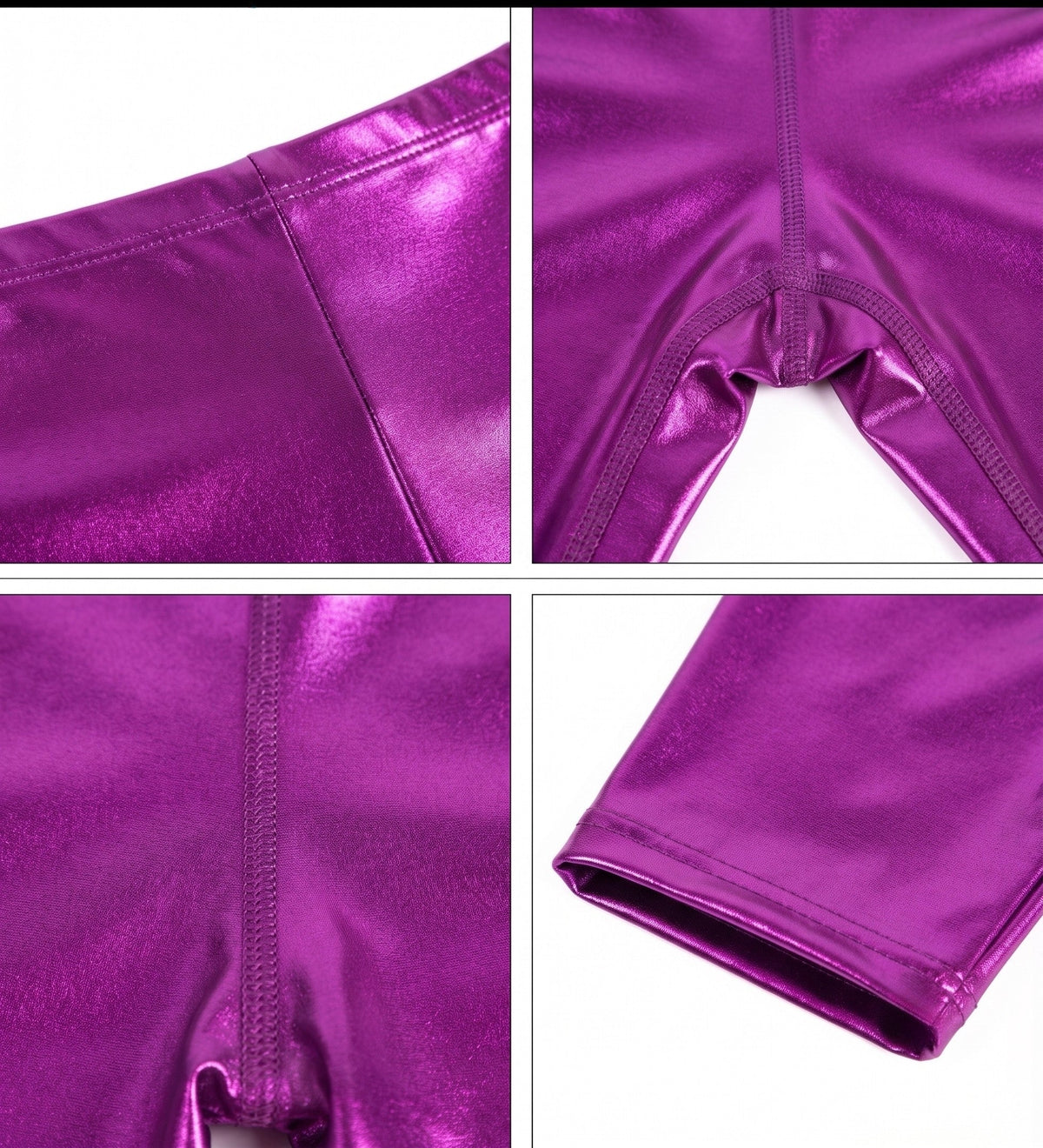 Sakkas Pantalones Cortos de Ciclismo Metálicos Brillantes Elásticos Unisex para Mujer - Hecho en EE. UU.