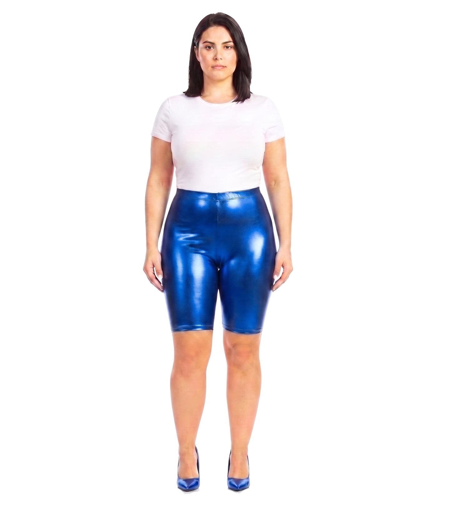 Sakkas Pantalones Cortos de Ciclismo Metálicos Brillantes Elásticos Unisex para Mujer - Hecho en EE. UU.