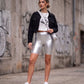 Sakkas Pantalones Cortos de Ciclismo Metálicos Brillantes Elásticos Unisex para Mujer - Hecho en EE. UU.