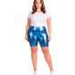 Sakkas Pantalones Cortos de Ciclismo Metálicos Brillantes Elásticos Unisex para Mujer - Hecho en EE. UU.