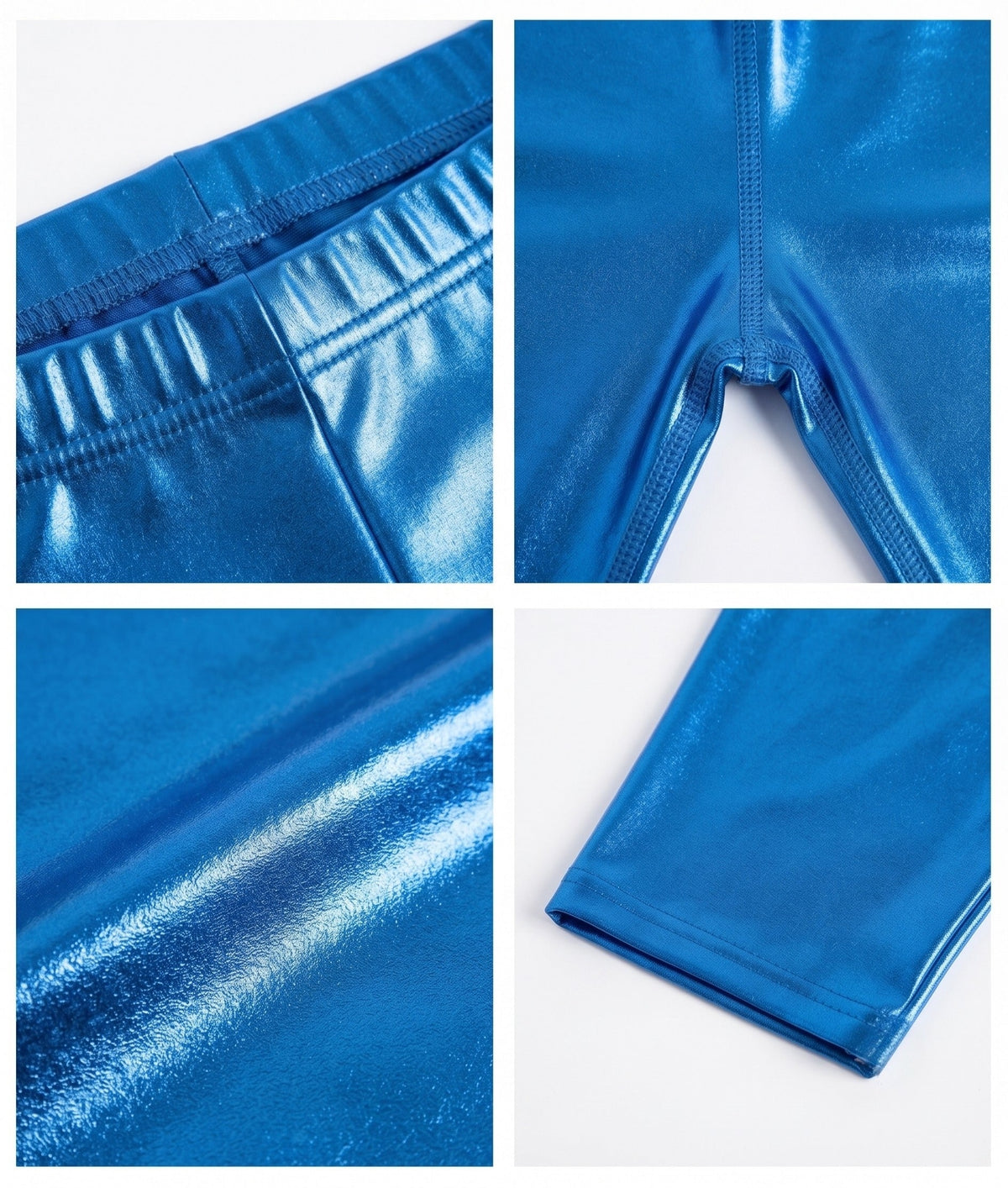 Sakkas Pantalones Cortos de Ciclismo Metálicos Brillantes Elásticos Unisex para Mujer - Hecho en EE. UU.