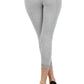 Sakkas Cotton Blend Lace Trim Stretch Capri Leggings - Made in USA