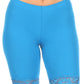 Sakkas Cotton Blend Lace Trim Stretch Bike Shorts - Made in USA