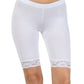 Sakkas Cotton Blend Lace Trim Stretch Bike Shorts - Made in USA
