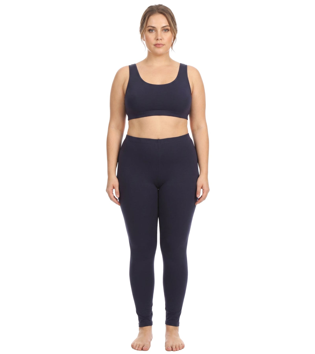 Sakkas Cotton Blend Solid Color Footless Stretch Leggings - Made in USA
