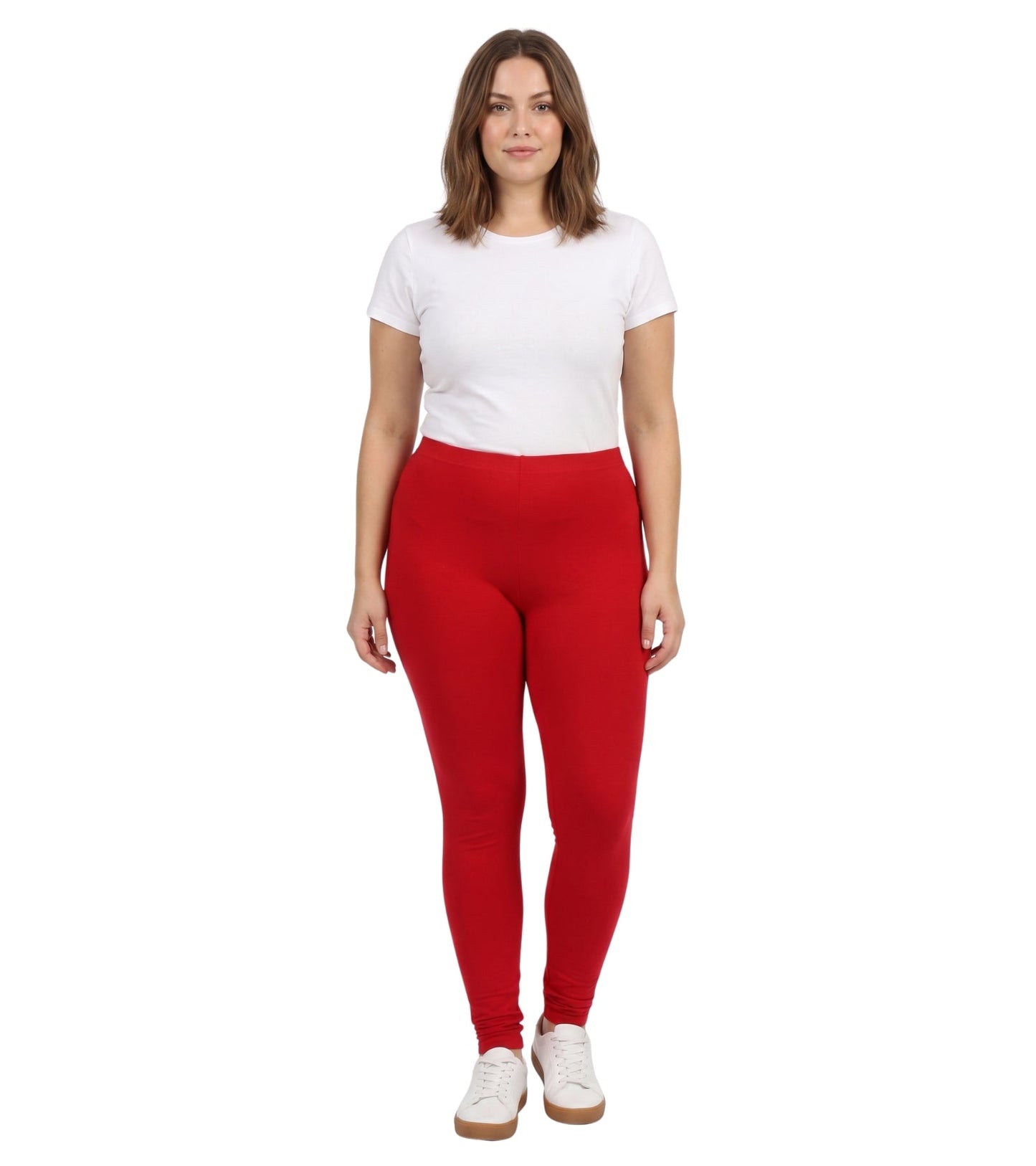 Sakkas Cotton Blend Solid Color Footless Stretch Leggings - Made in USA