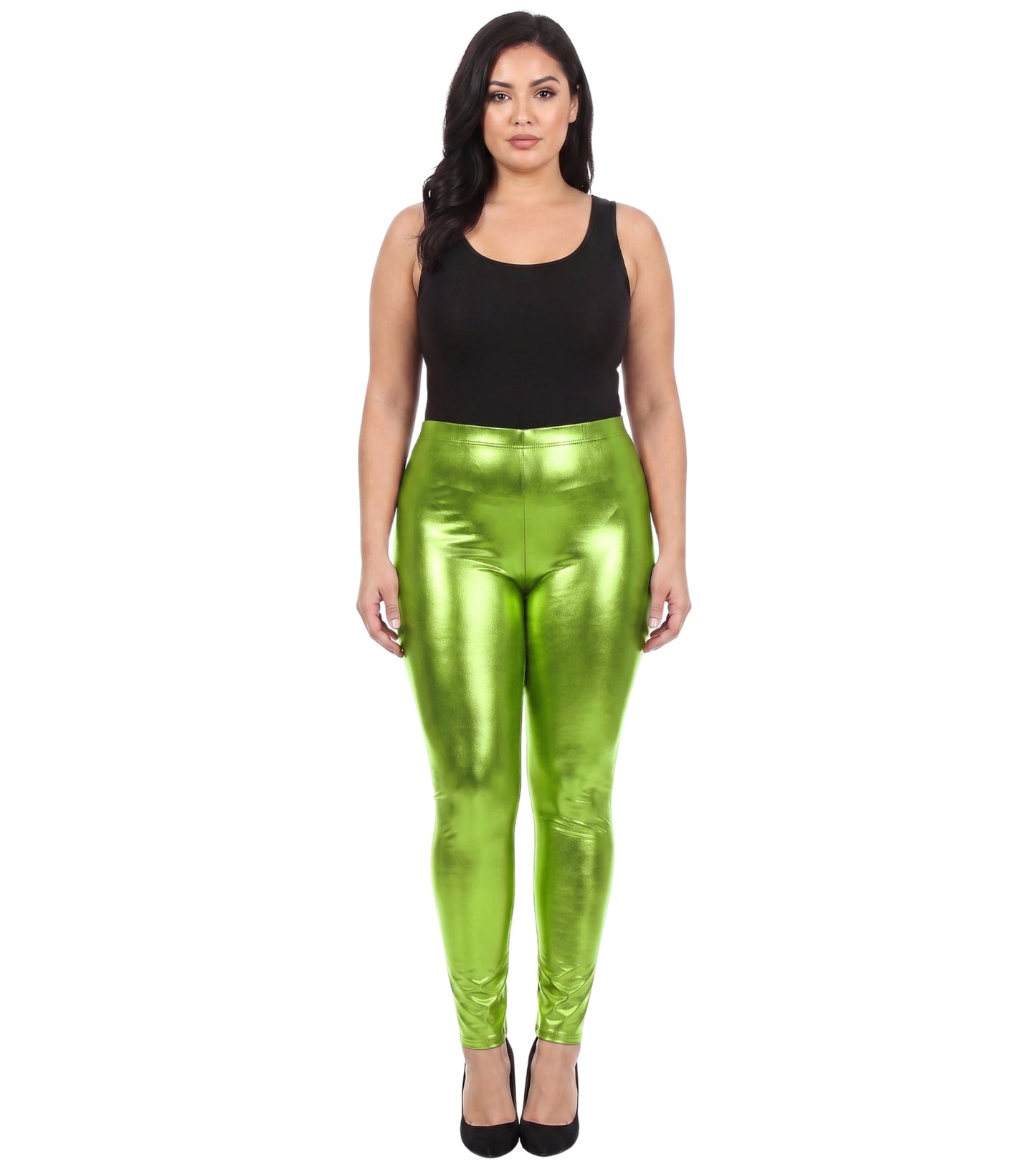 Sakkas Footless Liquid Wet Look Shiny Metallic Stretch Leggings