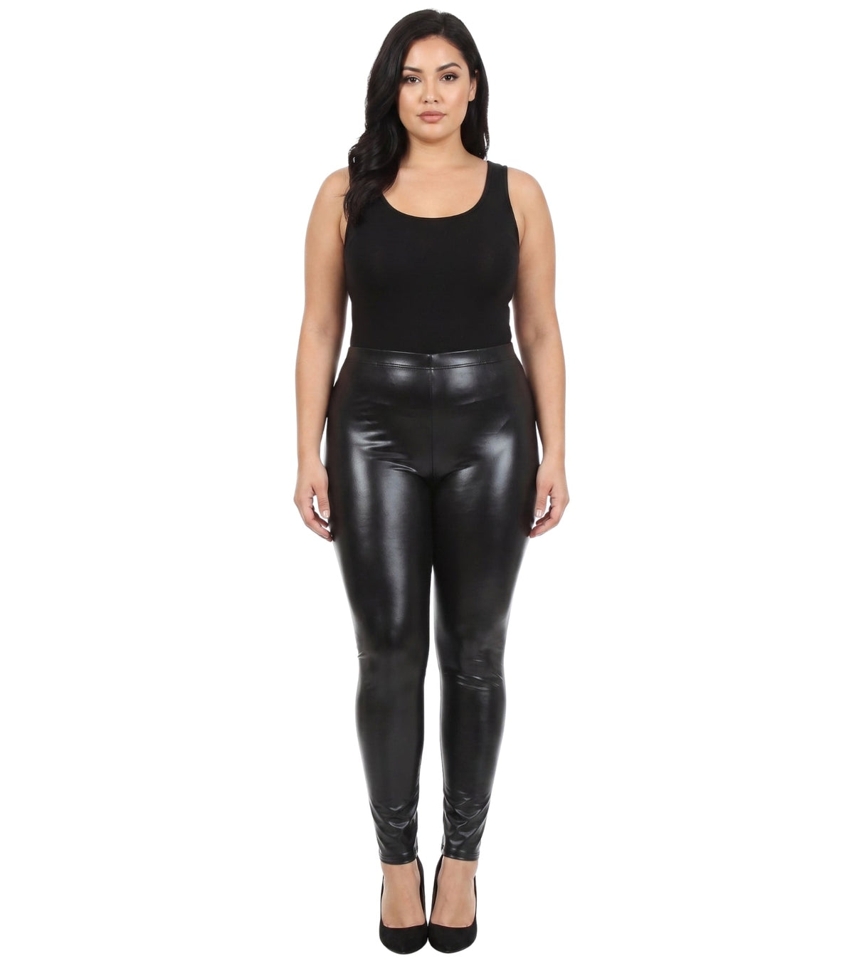 Sakkas Footless Liquid Wet Look Shiny Metallic Stretch Leggings