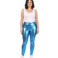 Sakkas Footless Liquid Wet Look Shiny Metallic Stretch Leggings