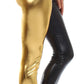 Sakkas Shiny Liquid Metallic High Waist Stretch Leggings - Made in USA