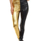 Sakkas Shiny Liquid Metallic High Waist Stretch Leggings - Made in USA