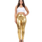 Sakkas Shiny Liquid Metallic High Waist Stretch Leggings - Made in USA