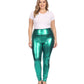 Sakkas Shiny Liquid Metallic High Waist Stretch Leggings - Made in USA
