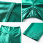 Sakkas Shiny Liquid Metallic High Waist Stretch Leggings - Made in USA