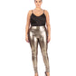 Sakkas Shiny Liquid Metallic High Waist Stretch Leggings - Made in USA