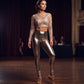 Sakkas Shiny Liquid Metallic High Waist Stretch Leggings - Made in USA