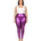 Sakkas Shiny Liquid Metallic High Waist Stretch Leggings - Made in USA