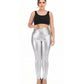 Sakkas Shiny Liquid Metallic High Waist Stretch Leggings - Made in USA