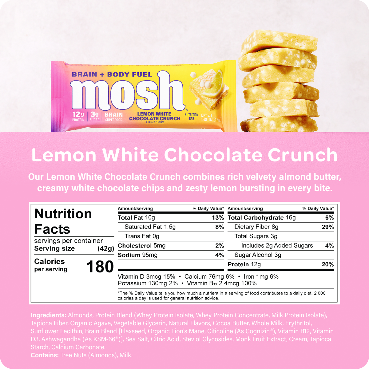 Crujiente de chocolate blanco y limón