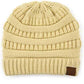 C.C Women's Ribbed Knit Solid Color Beanie