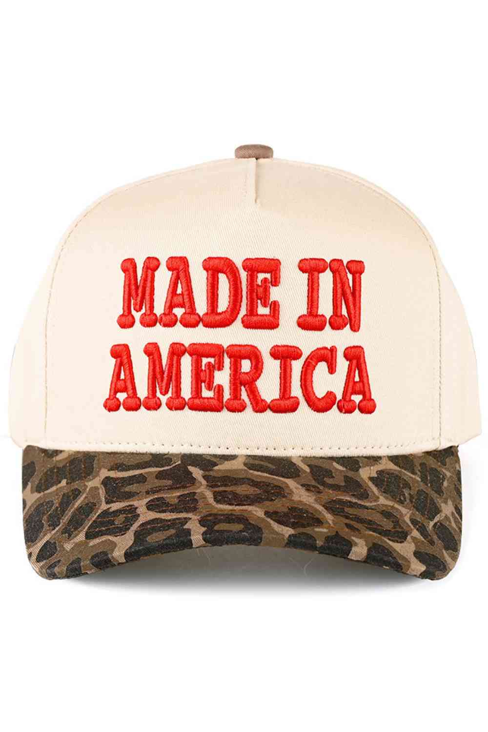 C.C MADE IN AMERICA Letter Leopard Trucker Cap