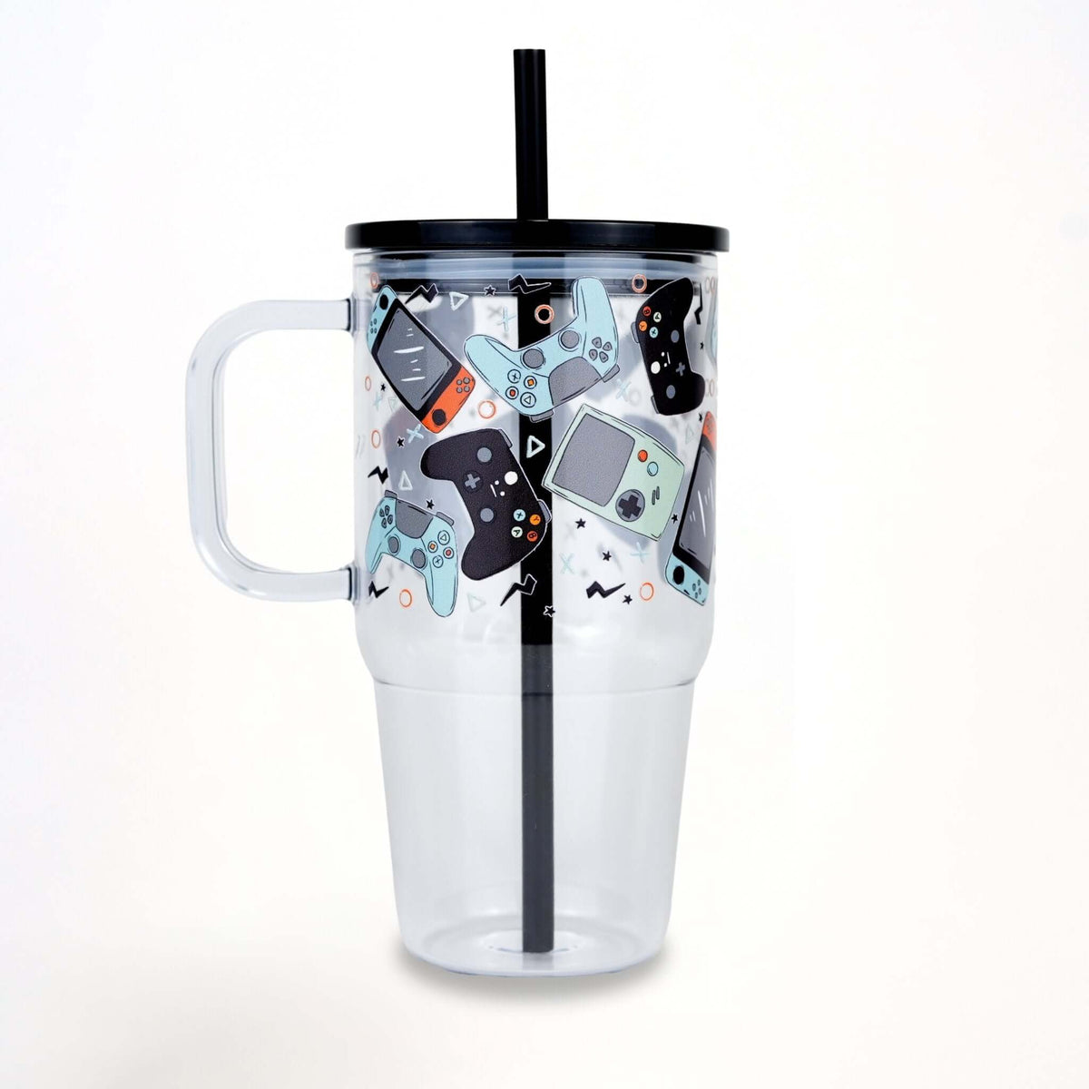 Level Up Gamer Tumbler 20oz Kids Tumbler with Handle, Lid & Straw