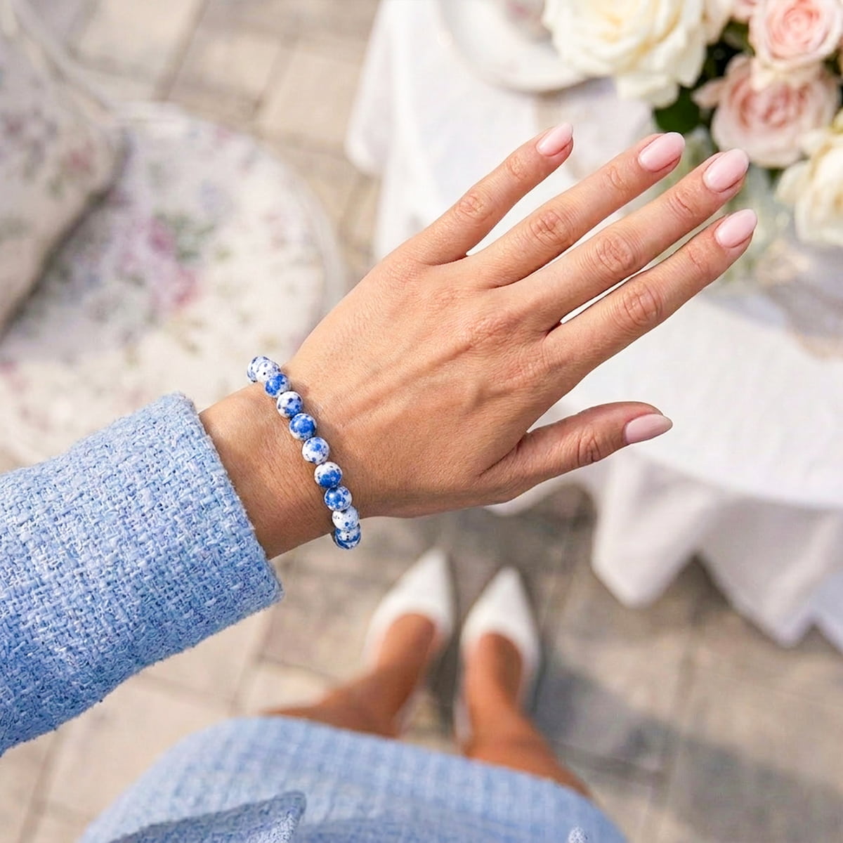Pulsera de piedra K2 rara de aventura espiritual