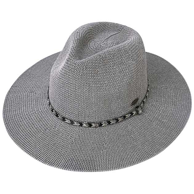 C.C Rhinestone Bugle Bead Trim Panama Hat