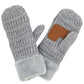 C.C Solid Color Knitted Mitten Gloves