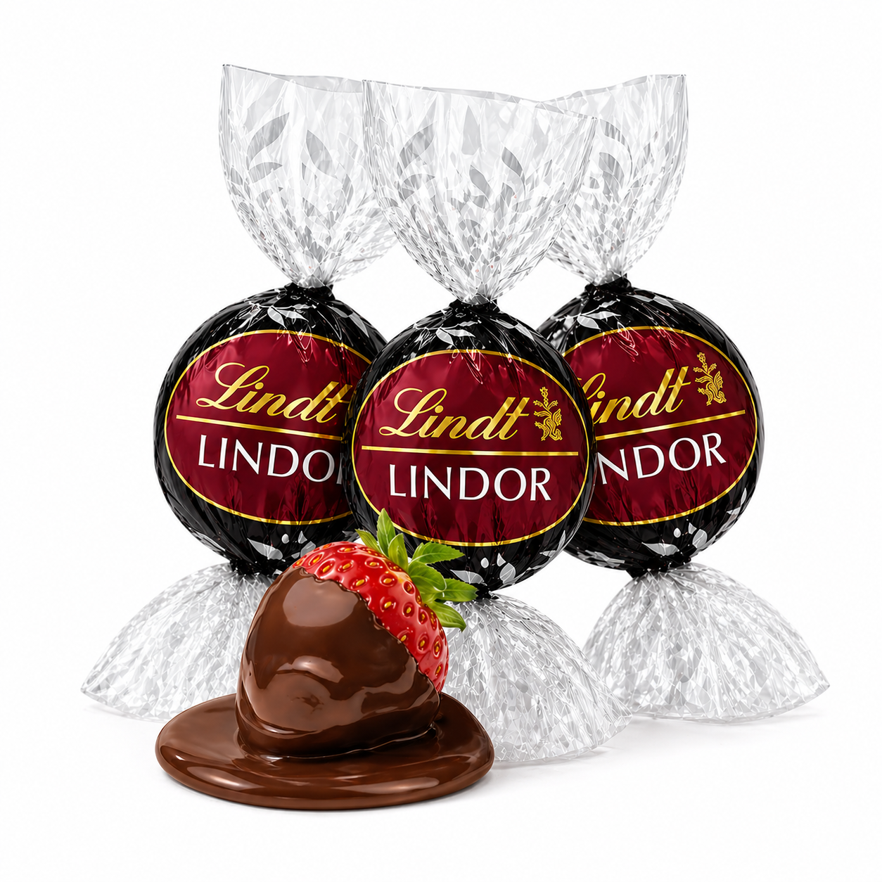 Lindt LINDOR Trufas de Chocolate Negro y Fresa – Bolsa de Valor a Granel