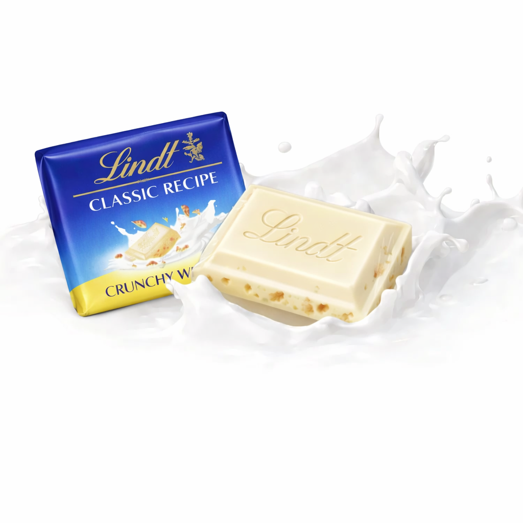 Lindt Receta Clásica Mini tabletas de Chocolate Blanco Crujiente – Bolsa Económica